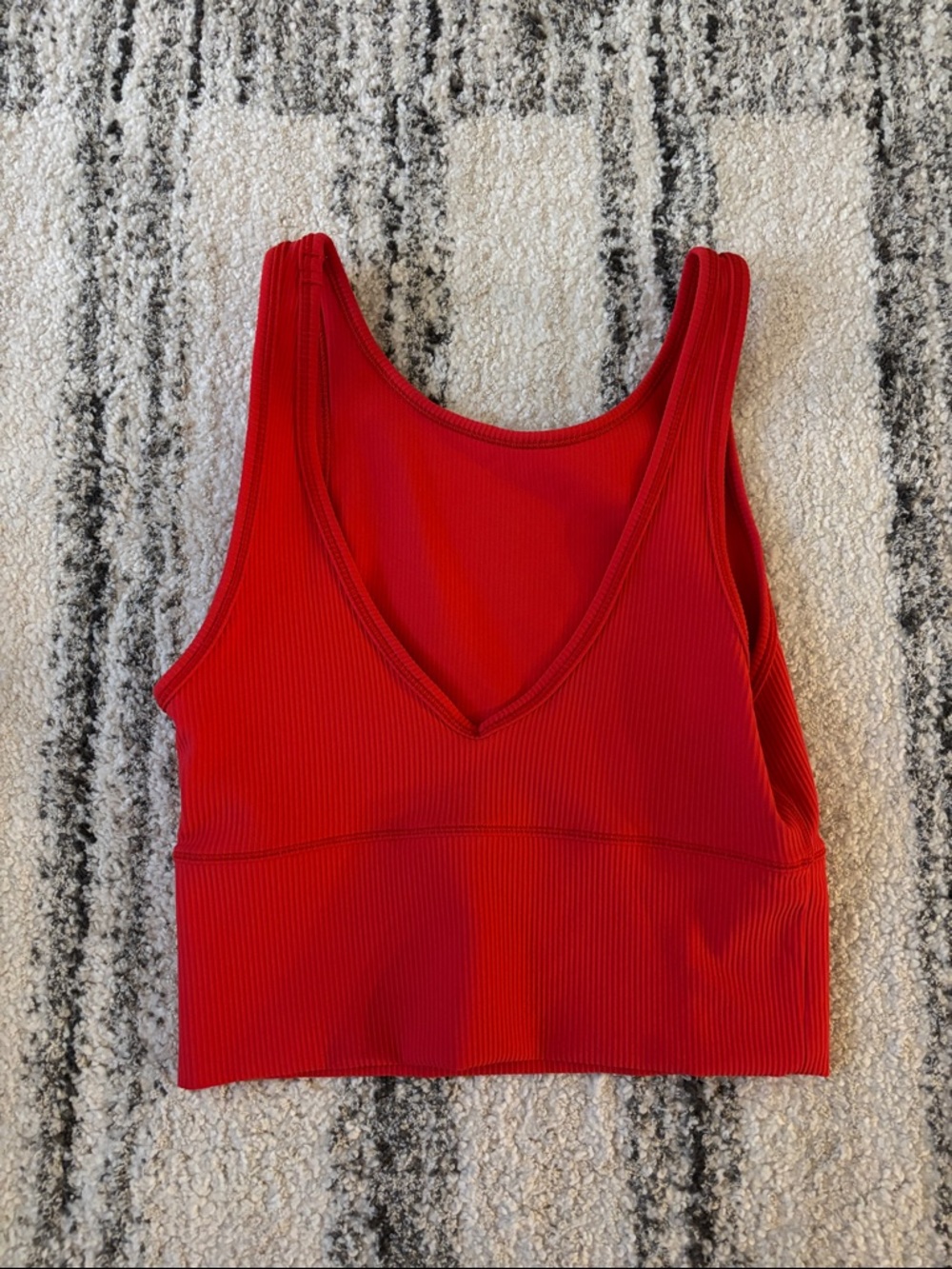 Lululemon Red Ribbed Cropped Tank Top - Picture 4 of 5